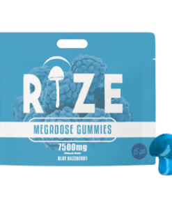 Rize | Blue Razzberry Mushroom Gummies | Megadose 7500mg – 15ct